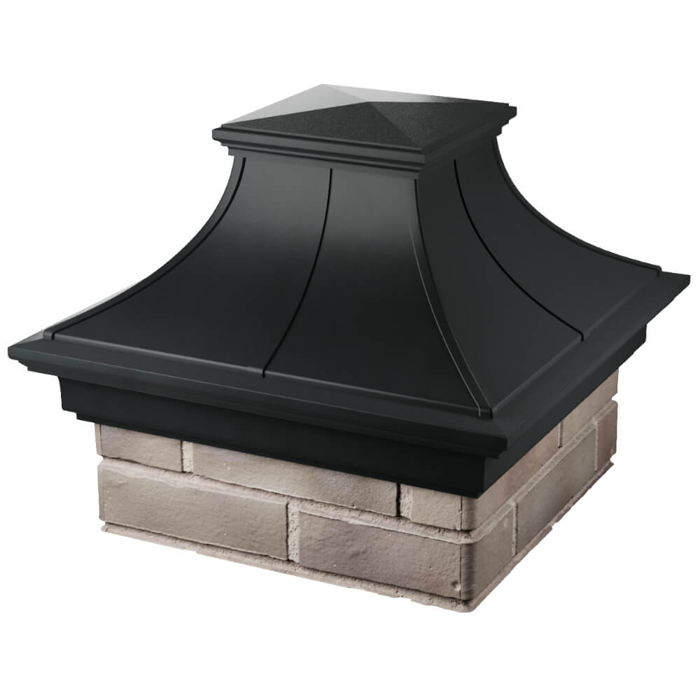 Колпак Zking Монблан Премиум Черный на столб 1.5х1.5 кирпича (385х385мм) в Саранске фото