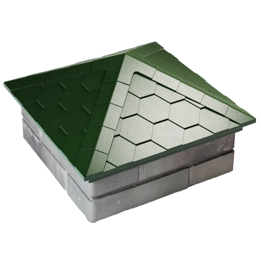 Колпак Zking Эверест Зеленый на столб 1.5х1.5 кирпича (390х390мм) в Саранске фото