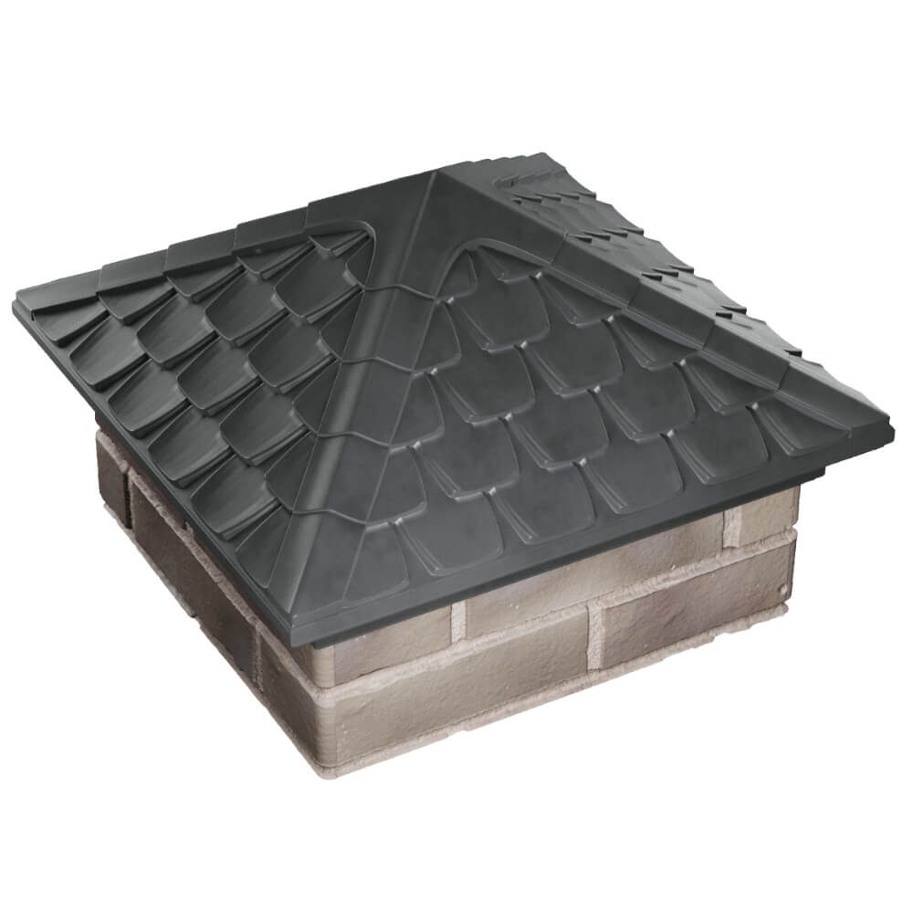 Колпак Zking Эльбрус Серый на столб 1.5х1.5 кирпича (385х385мм) в Саранске фото