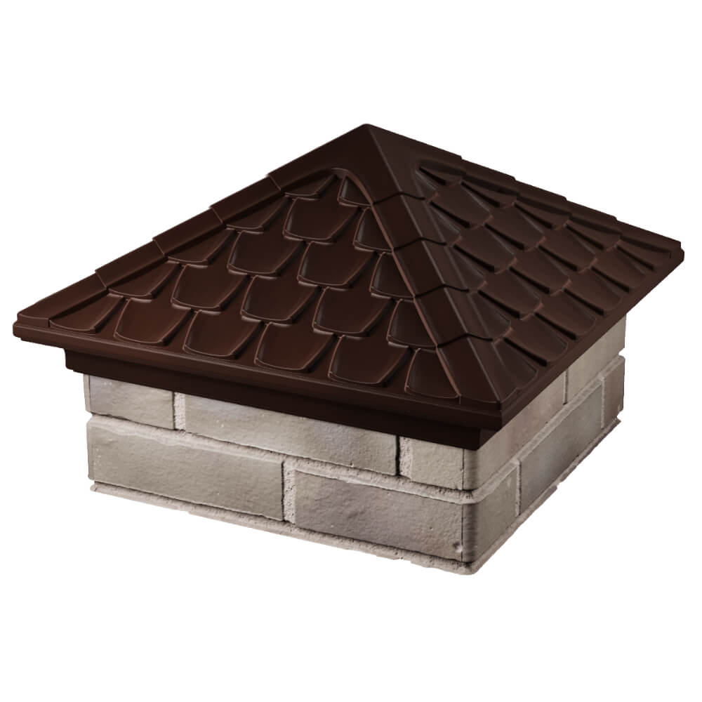 Колпак Zking Эльбрус Коричневый на столб 1.5х1.5 кирпича (385х385мм) в Саранске фото