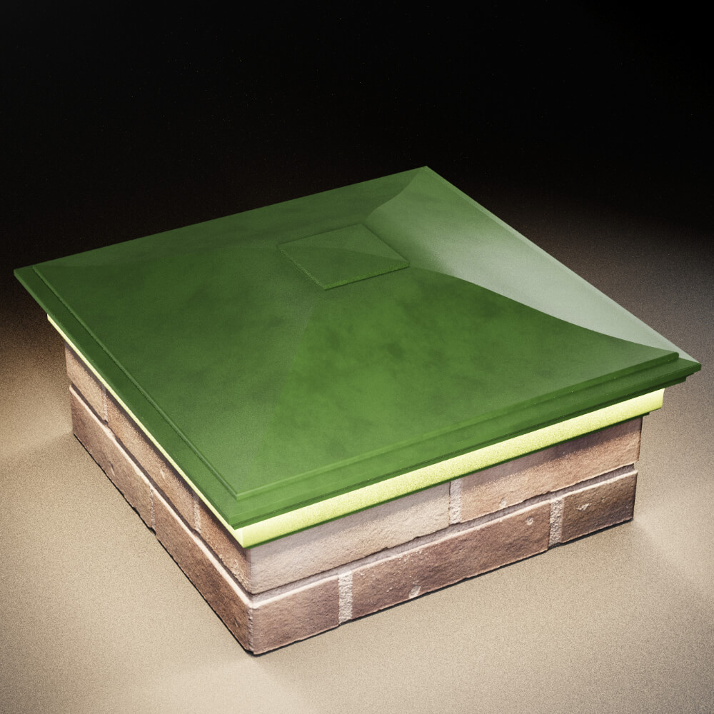 Колпак Zking Монблан Зеленый на столб 2х2 кирпича (515х515мм) c подсветкой в Саранске фото