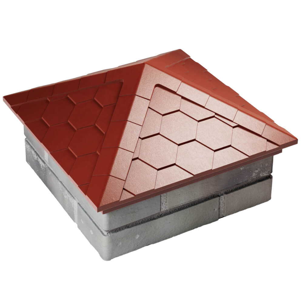 Колпак Zking Эверест Красный на столб 1.5х1.5 кирпича (390х390мм) в Саранске фото