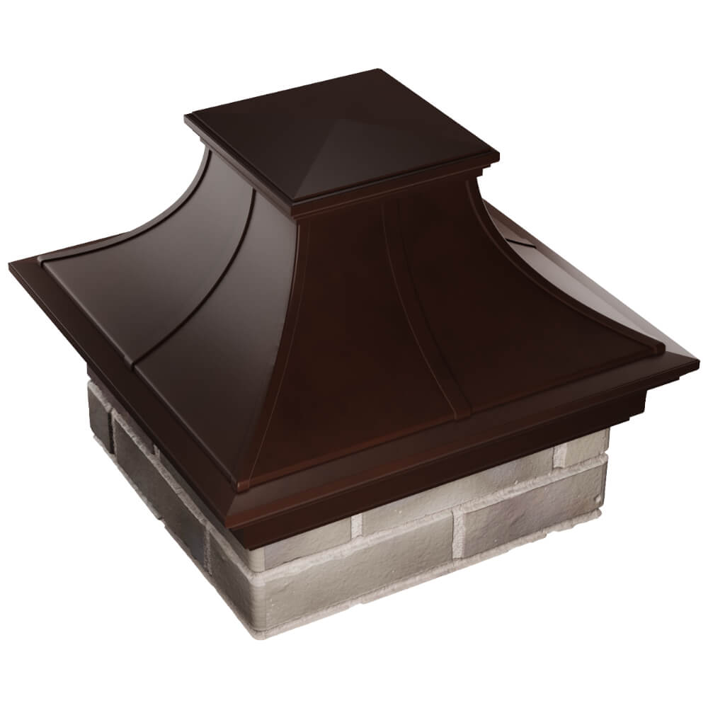 Колпак Zking Монблан Премиум Коричневый на столб 1.5х1.5 кирпича (385х385мм) в Саранске фото