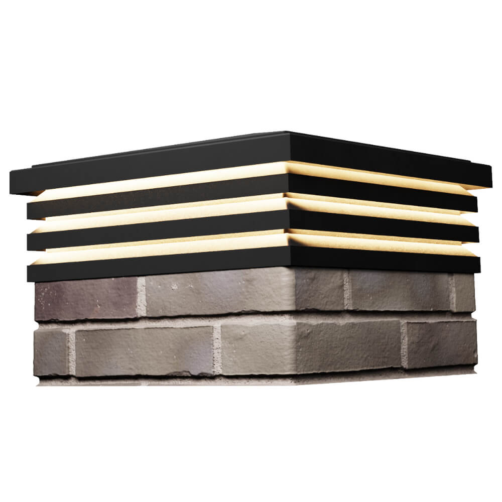 Колпак Zking Бона ХайТек Черный на столб 1.5х1.5 кирпича (385х385мм) с подсветкой в Саранске фото