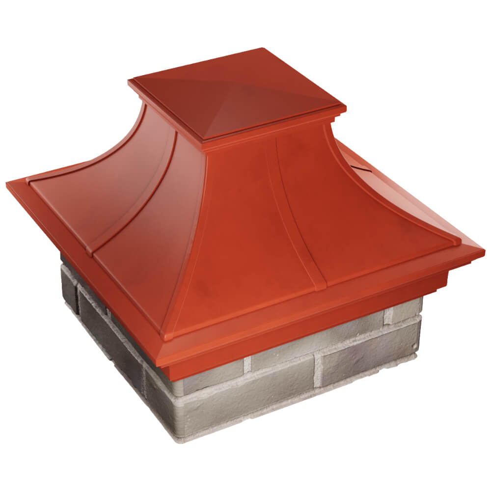 Колпак Zking Монблан Премиум Красный на столб 1.5х1.5 кирпича (385х385мм) в Саранске фото