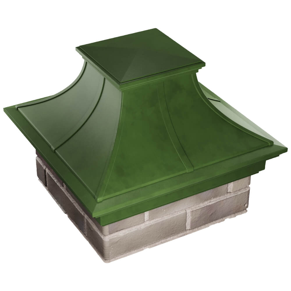 Колпак Zking Монблан Премиум Зеленый на столб 1.5х1.5 кирпича (385х385мм) в Саранске фото