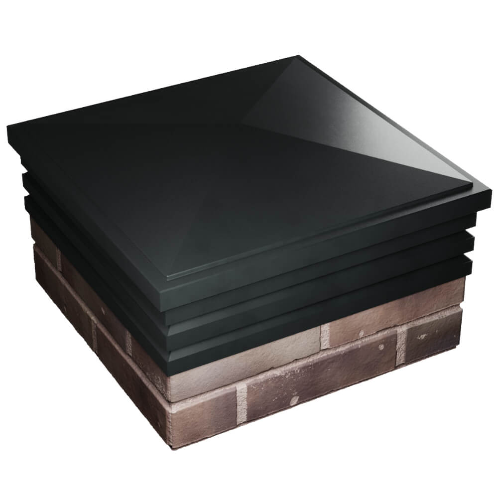 Колпак Zking Бона ХайТек Черный на столб 2х2 кирпича (513х513мм) в Саранске фото