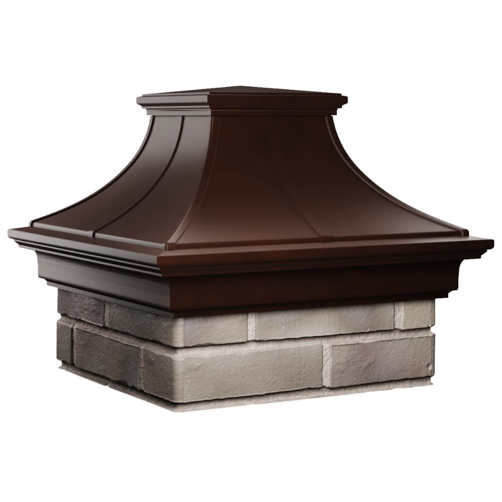 Колпак Zking Монблан Премиум Коричневый на столб 1.5х1.5 кирпича (385х385мм) в Саранске фото