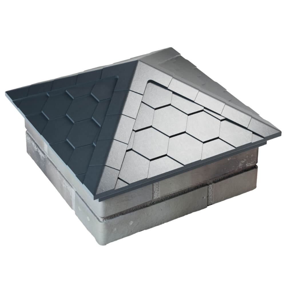 Колпак Zking Эверест Серый на столб 1.5х1.5 кирпича (390х390мм) в Саранске фото