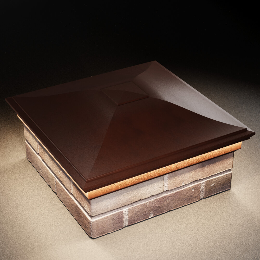 Колпак Zking Монблан Коричневый на столб 2х2 кирпича (515х515мм) c подсветкой в Саранске фото