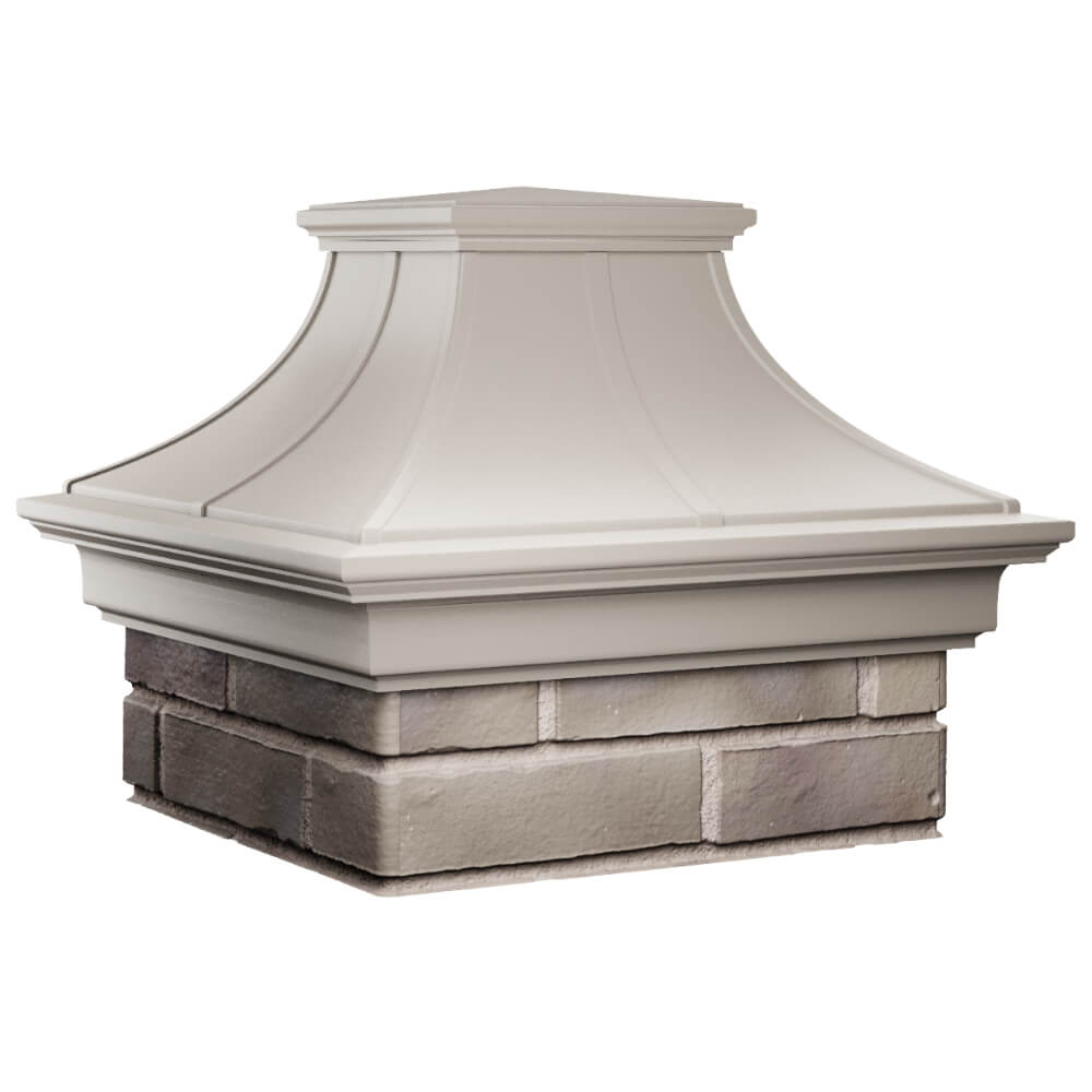 Колпак Zking Монблан Премиум Бежевый на столб 1.5х1.5 кирпича (385х385мм) в Саранске фото