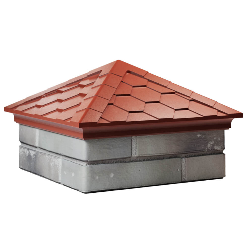 Колпак Zking Эверест Красный на столб 1.5х1.5 кирпича (390х390мм) в Саранске фото