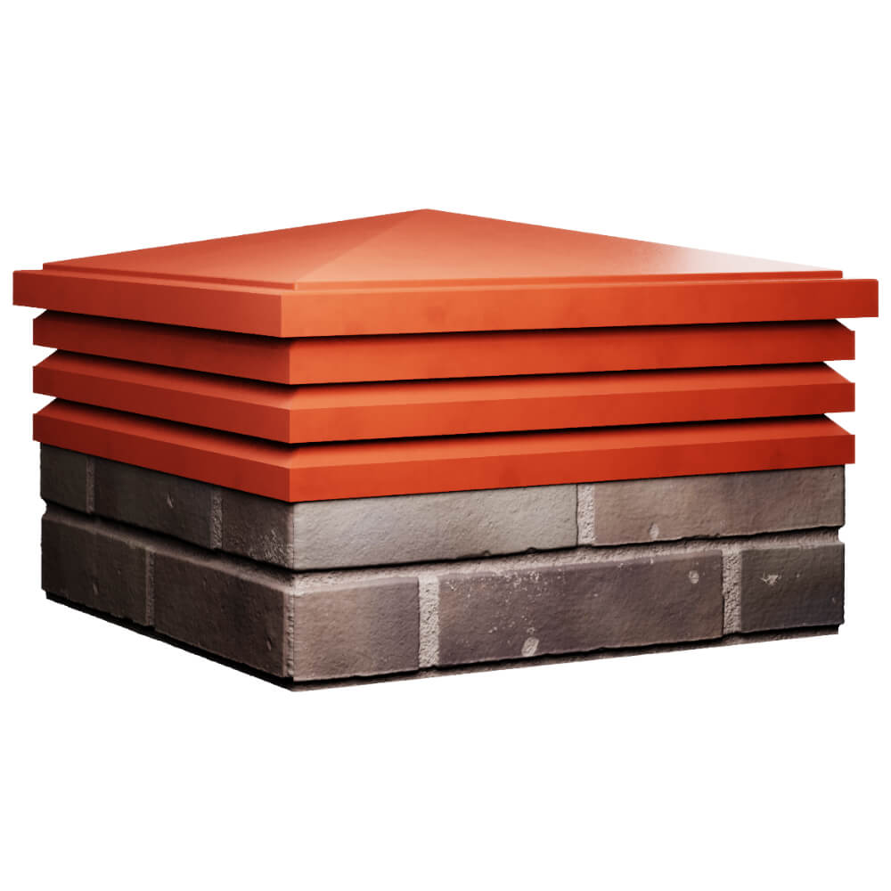 Колпак Zking Бона ХайТек Красный на столб 2х2 кирпича (513х513мм) в Саранске фото