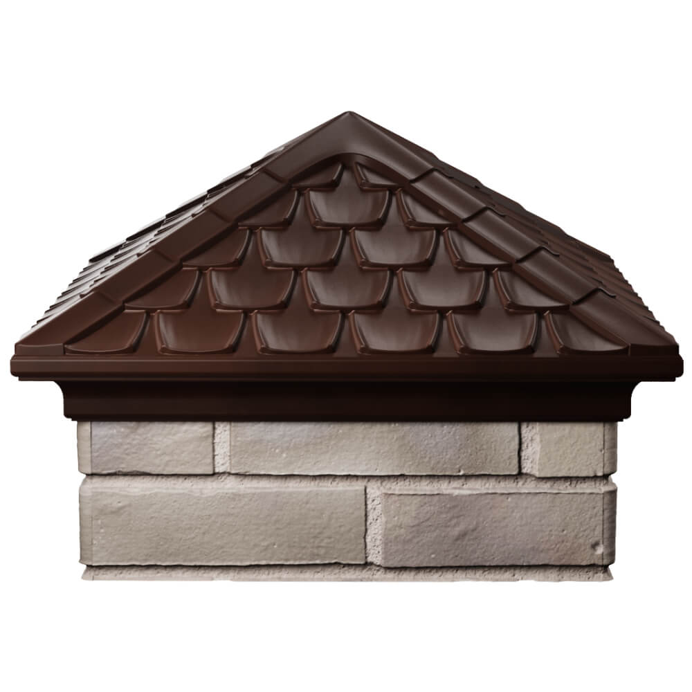 Колпак Zking Эльбрус Коричневый на столб 1.5х1.5 кирпича (385х385мм) Саранск фото