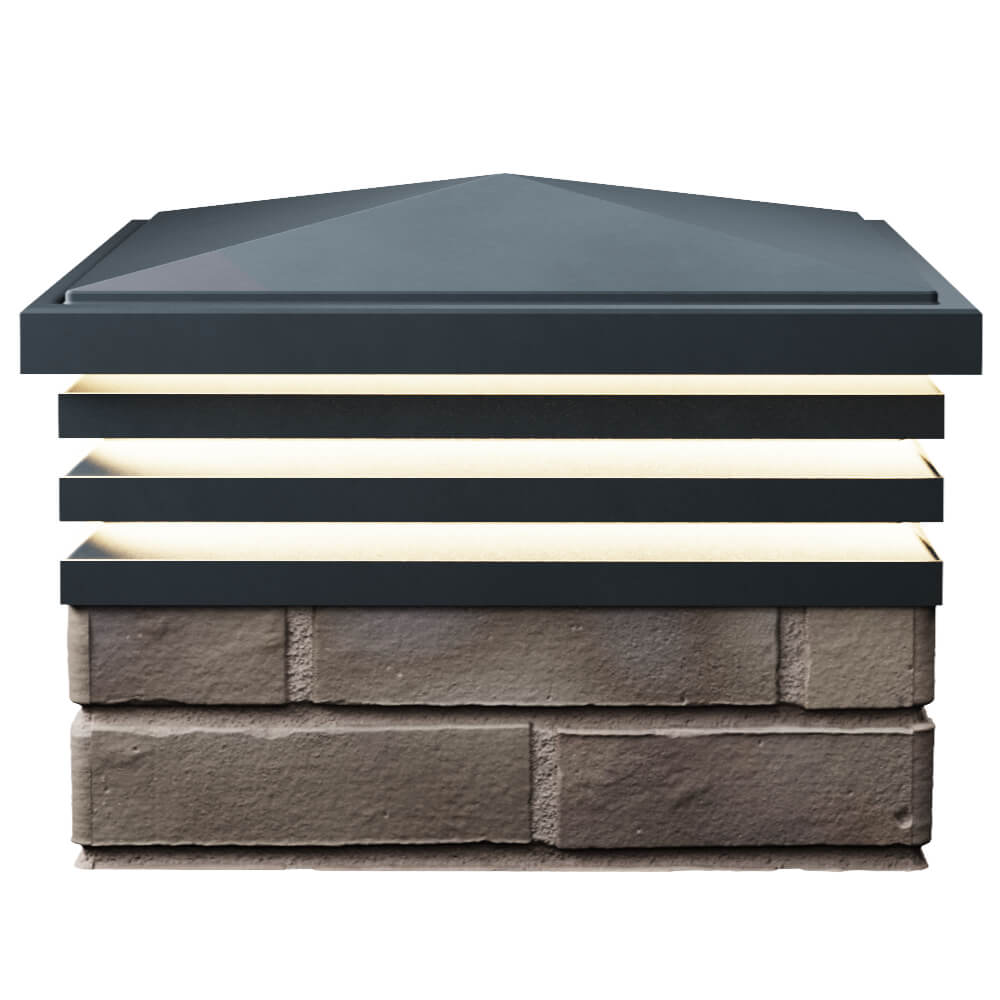 Колпак Zking Бона ХайТек Серый на столб 1.5х1.5 кирпича (385х385мм) с подсветкой в Саранске фото