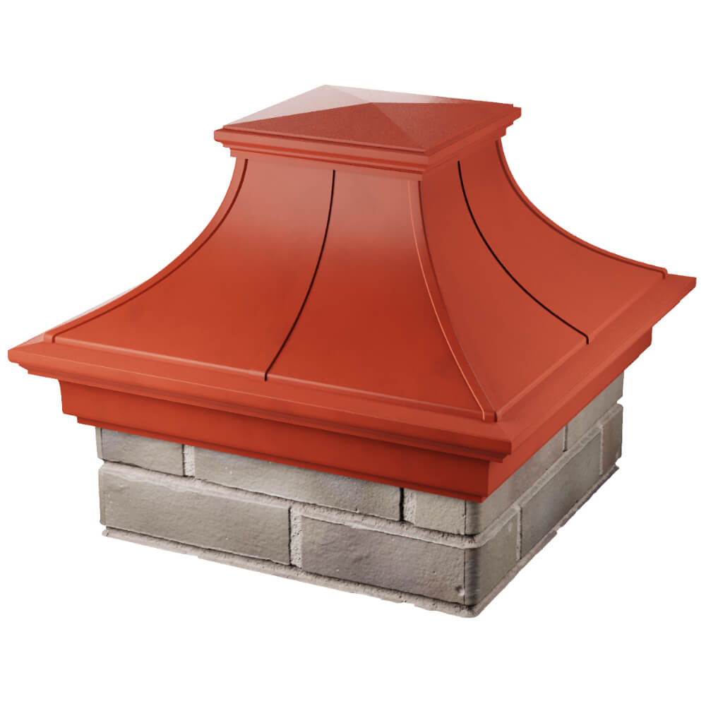 Колпак Zking Монблан Премиум Красный на столб 1.5х1.5 кирпича (385х385мм) в Саранске фото