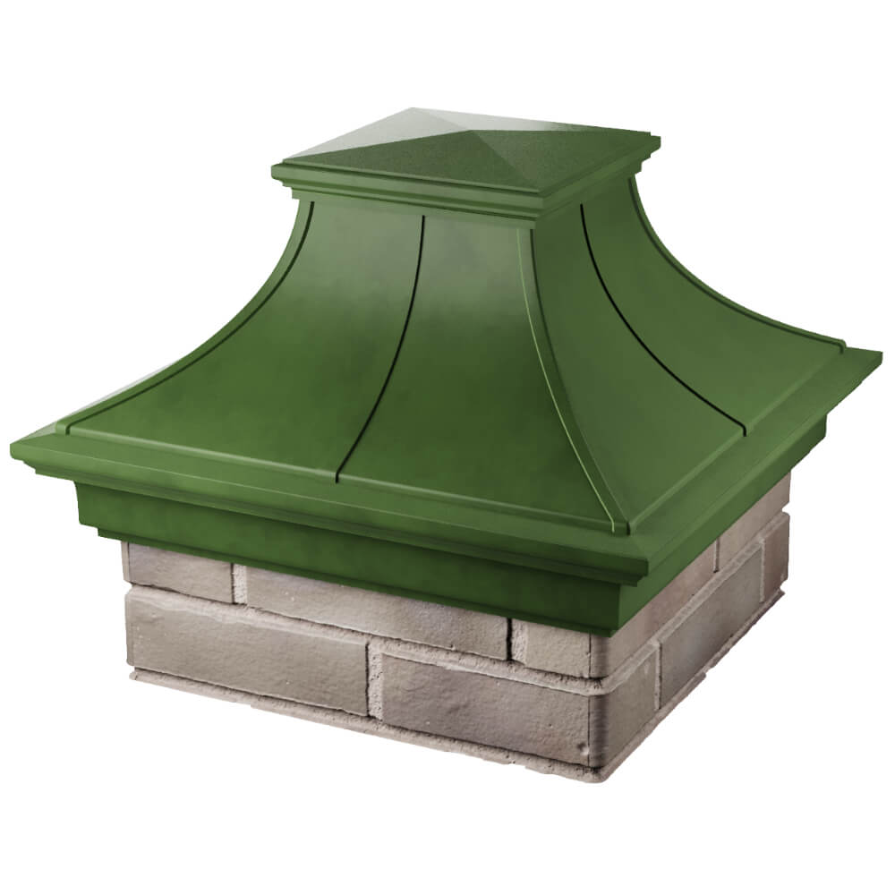 Колпак Zking Монблан Премиум Зеленый на столб 1.5х1.5 кирпича (385х385мм) в Саранске фото