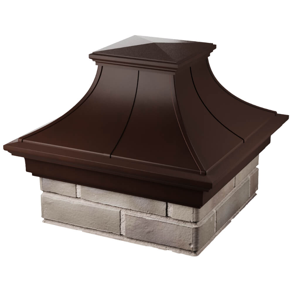 Колпак Zking Монблан Премиум Коричневый на столб 1.5х1.5 кирпича (385х385мм) в Саранске фото