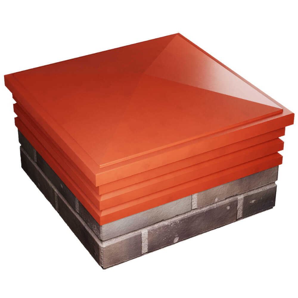 Колпак Zking Бона ХайТек Красный на столб 2х2 кирпича (513х513мм) в Саранске фото