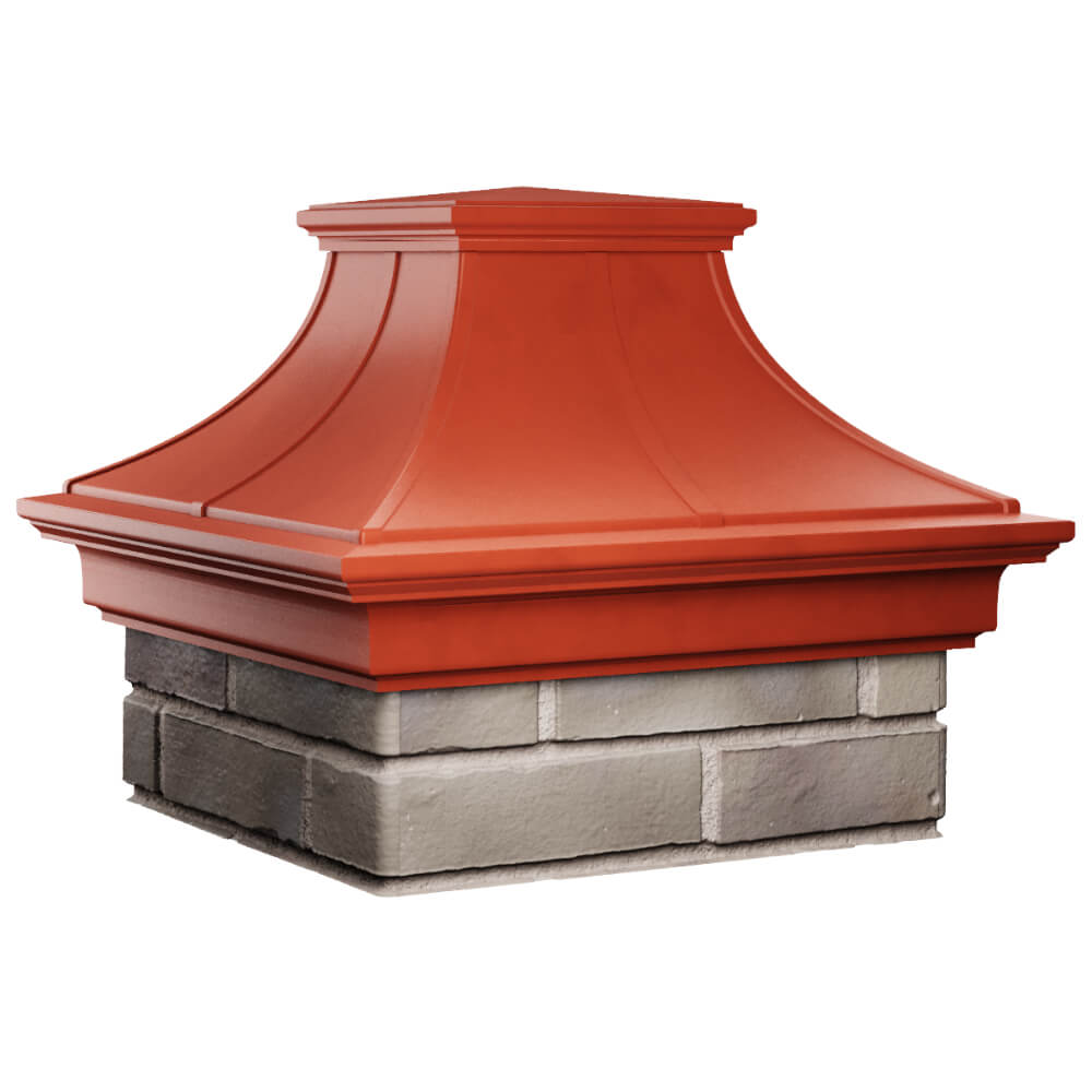 Колпак Zking Монблан Премиум Красный на столб 1.5х1.5 кирпича (385х385мм) в Саранске фото