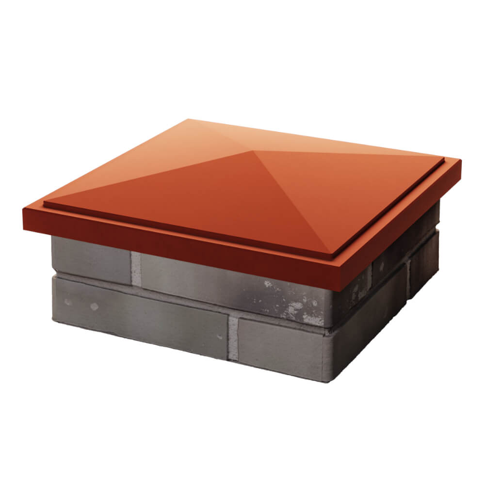 Колпак Zking БонаМоно Красный на столб 1.5х1.5 кирпича (385х385, 400х400мм) в Саранске фото