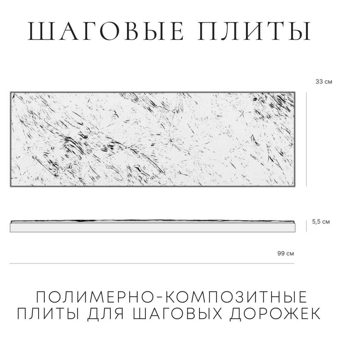 Шаговая плита STONE Графитовый Серый 990х330х55мм в Саранске фото