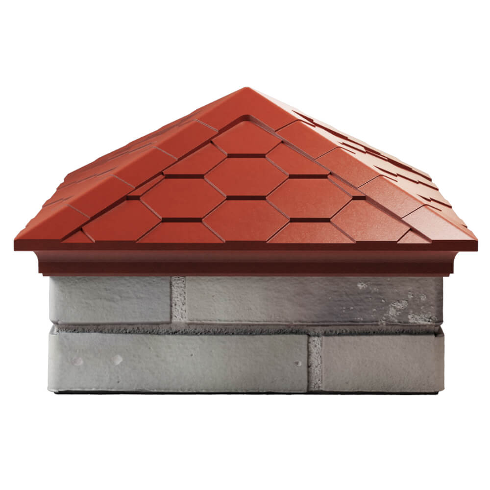 Колпак Zking Эверест Красный на столб 1.5х1.5 кирпича (390х390мм) Саранск фото