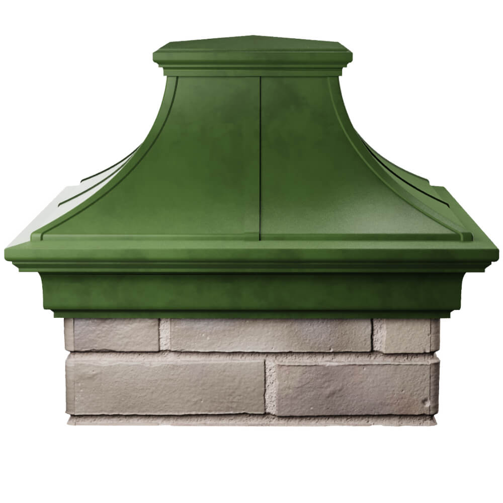 Колпак Zking Монблан Премиум Зеленый на столб 1.5х1.5 кирпича (385х385мм) Саранск фото