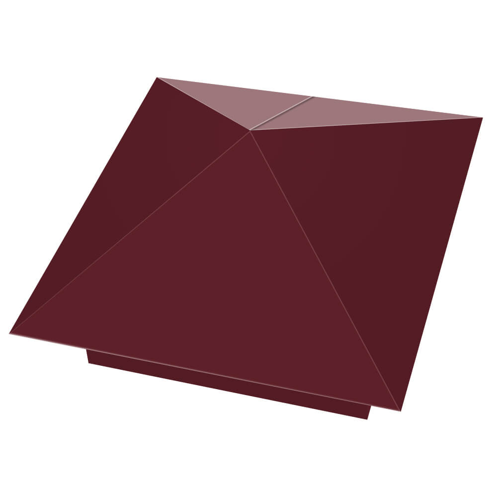 Колпак металлический 390х390мм RAL3005 Красное Вино заборный Саранск фото