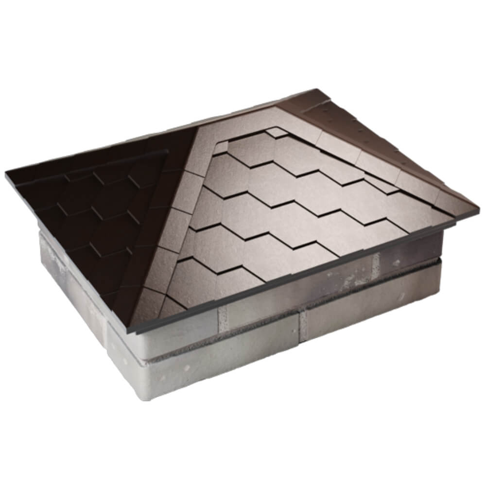 Колпак Zking Эверест Коричневый на столб 2х1.5 кирпича (520х390мм) Саранск фото