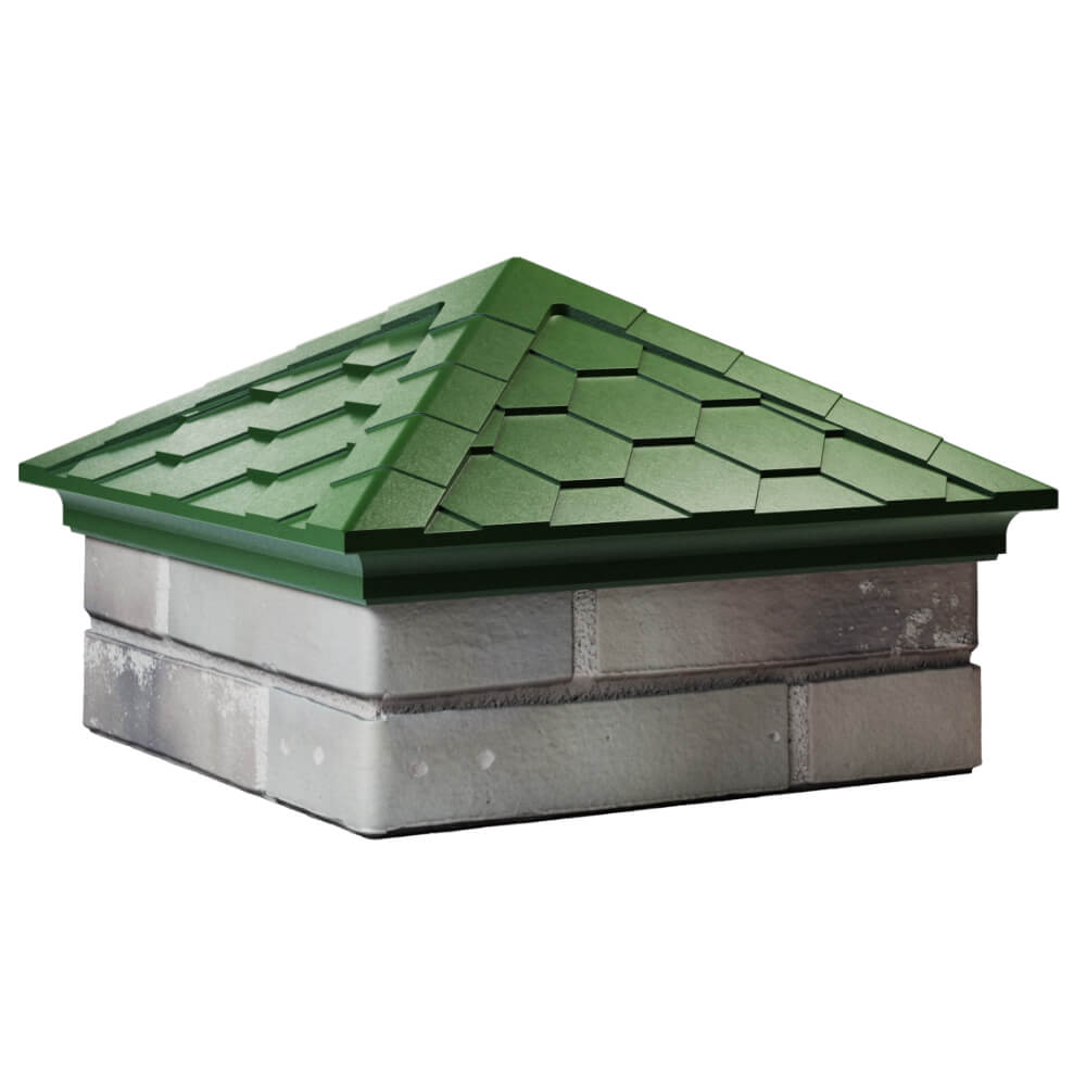 Колпак Zking Эверест Зеленый на столб 1.5х1.5 кирпича (390х390мм) в Саранске фото
