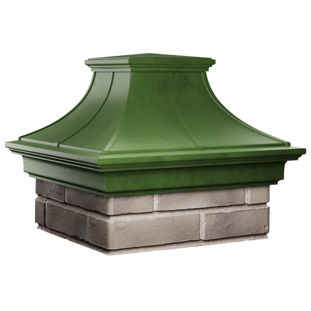 Колпак Zking Монблан Премиум Зеленый на столб 1.5х1.5 кирпича (385х385мм) в Саранске фото