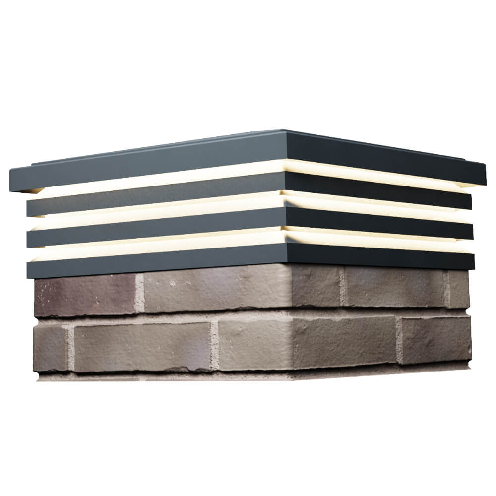 Колпак Zking Бона ХайТек Серый на столб 1.5х1.5 кирпича (385х385мм) с подсветкой в Саранске фото