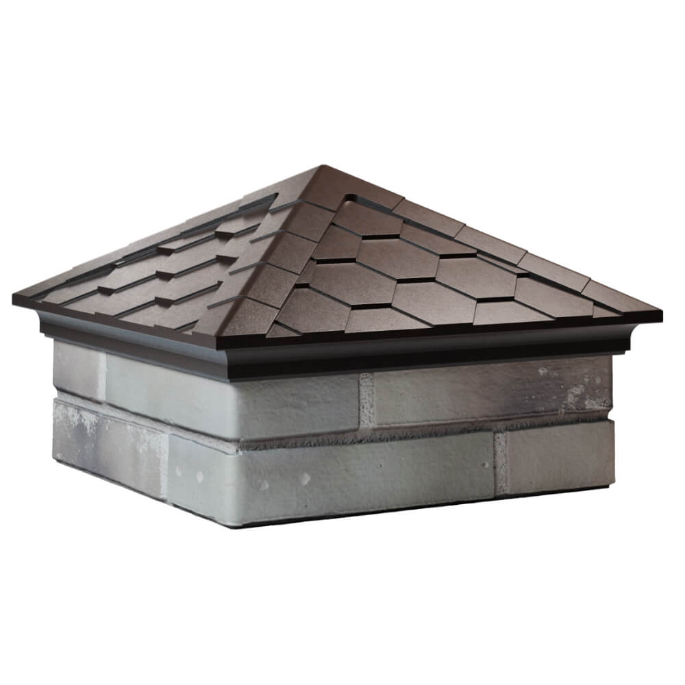 Колпак Zking Эверест Коричневый на столб 1.5х1.5 кирпича (390х390мм) в Саранске фото